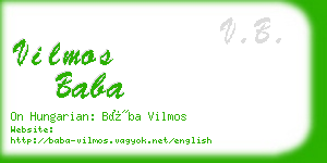 vilmos baba business card